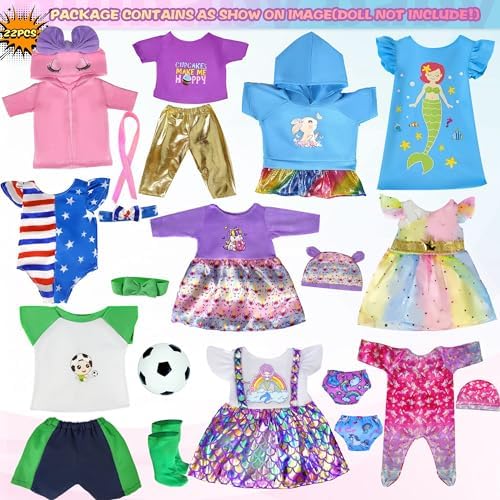 WONDOLL 12 Sets 14-16 Inch Baby Doll Clothes Outfits
