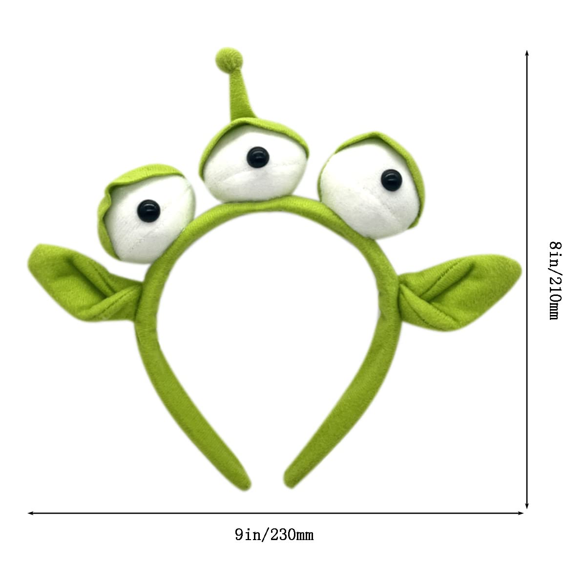 Green Alien Headband with Three Eyes for Girls Kids