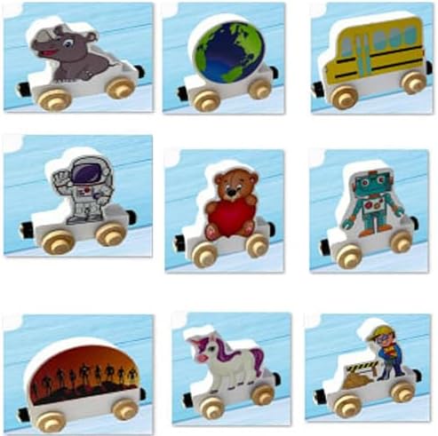 KIDZCO Wooden Character Train Puzzle with Magnets