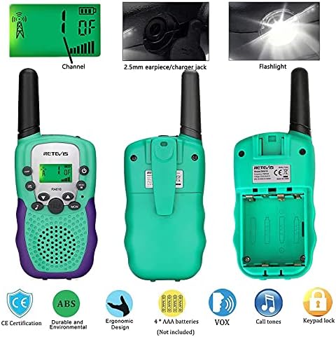 Retevis RA18 Walkie Talkie Set for Kids 6-12 Years Old Green