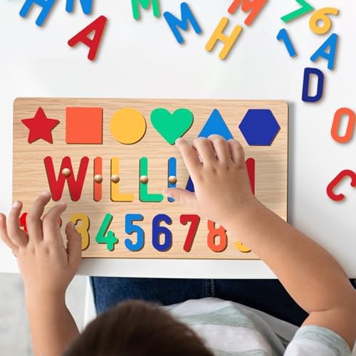 Personalized Wooden Name Puzzle for Kids 1-3