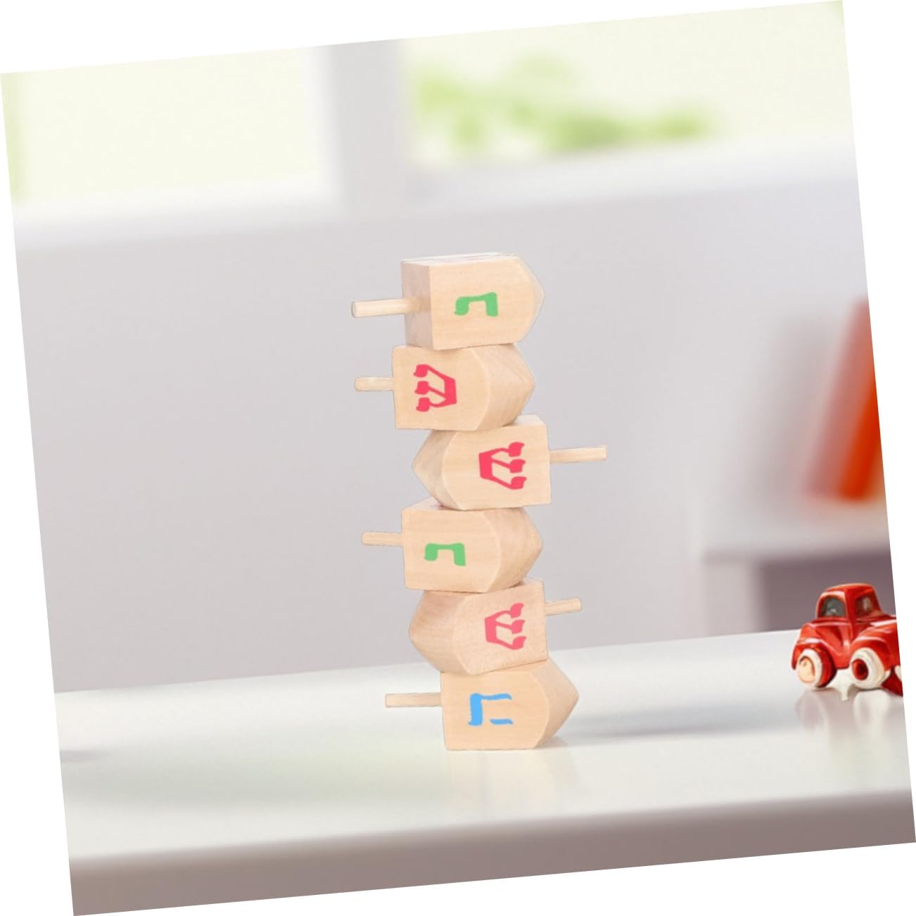 10-Piece Wooden Gyroscope Toys for Kids