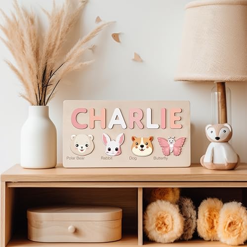 Nevandora Custom Baby Name Animal Puzzle