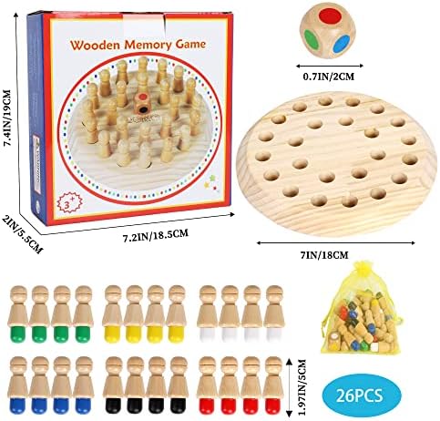 Wooden Memory Toy for Kids Adults - 3 Years Old