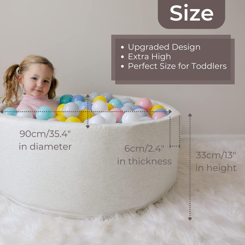 Wonder Space Deluxe Kids Ball Pit - Soft Plush Playpen for Toddlers