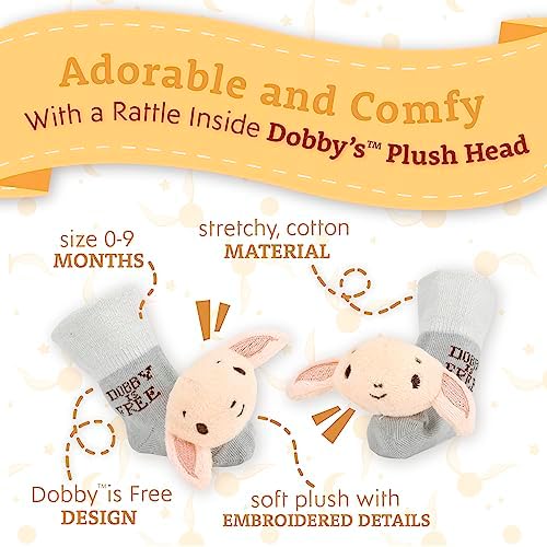 Kids Preferred Harry Potter Dobby Socks with Rattle