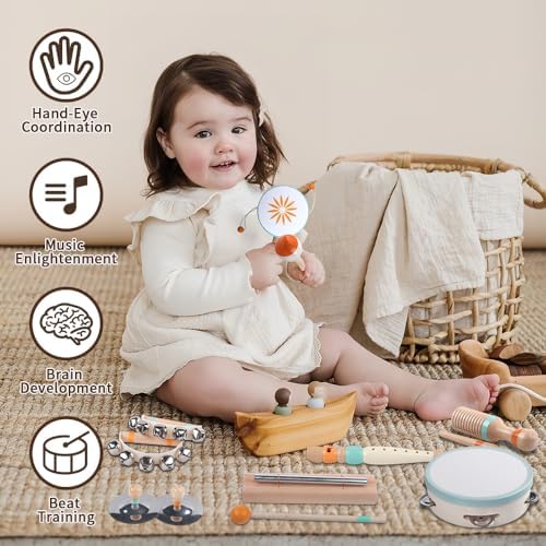 Aliex 8 in 1 Montessori Musical Toy for Toddlers 1-3