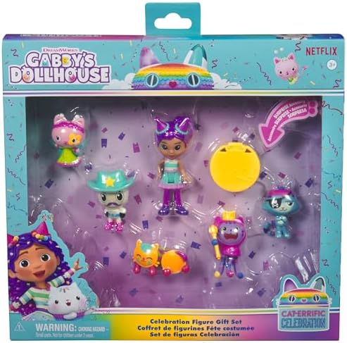 Gabbys Dollhouse Celebration Figures 5-Pack with Surprise Toys