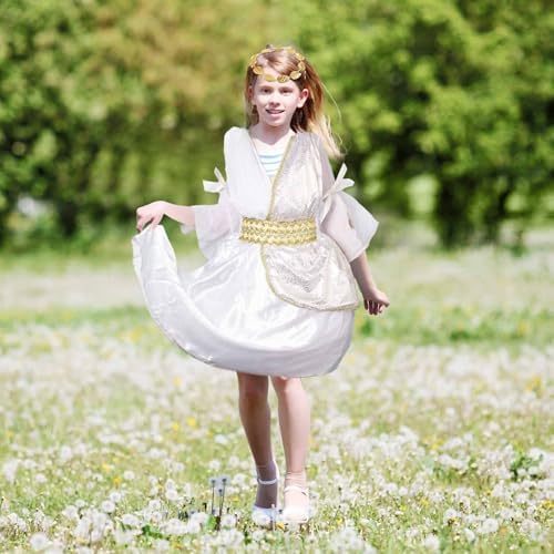 Greek Costume Set for Girls with Dress Headband and Waistband