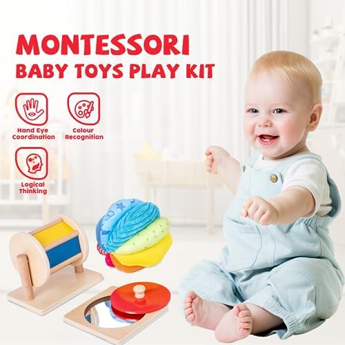 Adena Montessori Baby Toys Play Kit - 6-12 Months