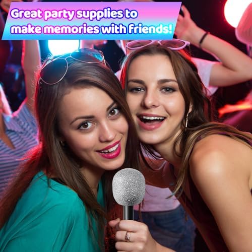 6PCS Glittered Plastic Microphone Props for Kids