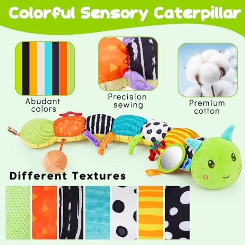 Melodyinn Baby Sensory Caterpillar Toy 0-6 Months