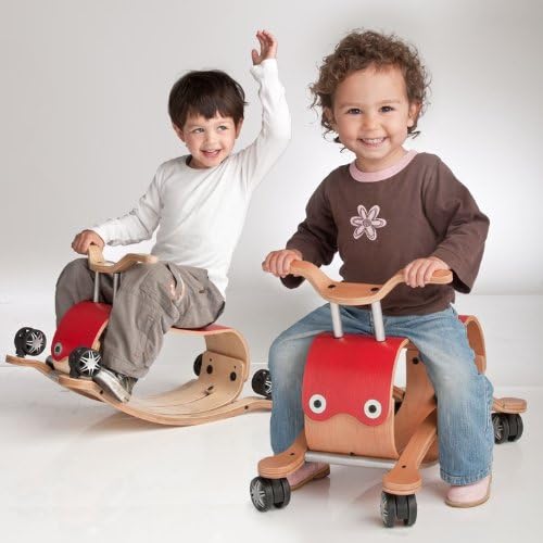 Wishbone Flip 2in1 Wooden Rock Roll Toy Red 1