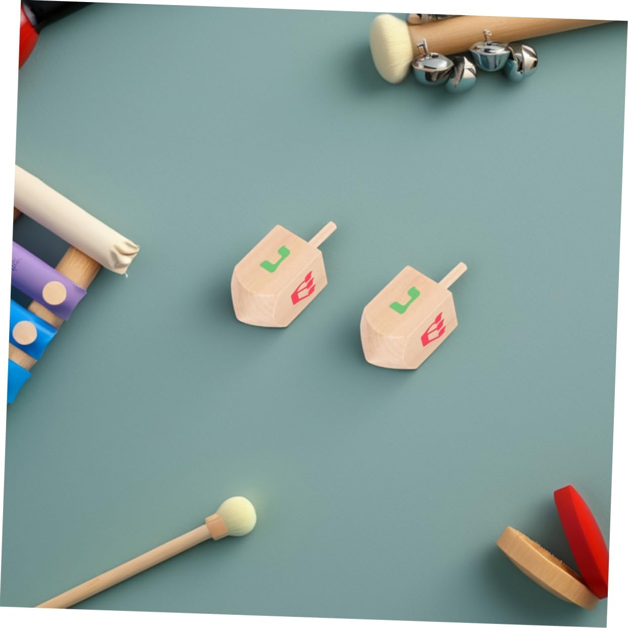 10-Piece Wooden Gyroscope Toys for Kids