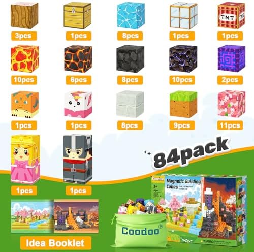 Coodoo Magnetic Blocks - 84PCS Portal World Magic Set