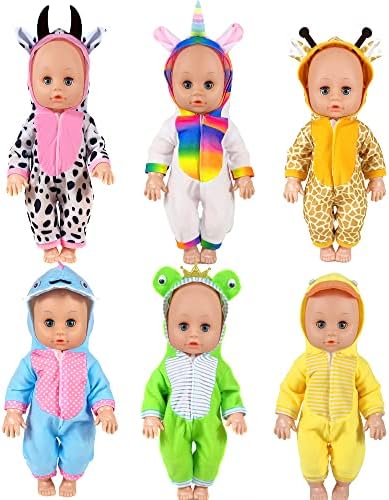 12 Inch Baby Doll Clothes 6 Sets Animal Themed