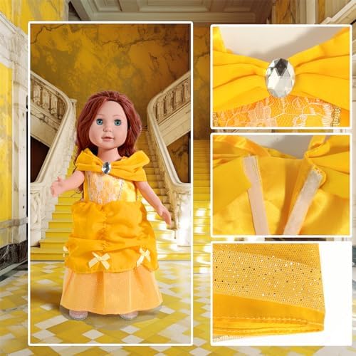 WONDOLL 18 Inch Princess Dress 6Pcs Costume Set