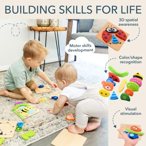 Magifire Wooden Puzzles Set of 6 for Toddlers 1-3 1