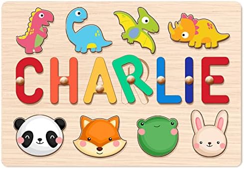 Personalized Wooden Name Puzzle for Toddlers 1-3 1