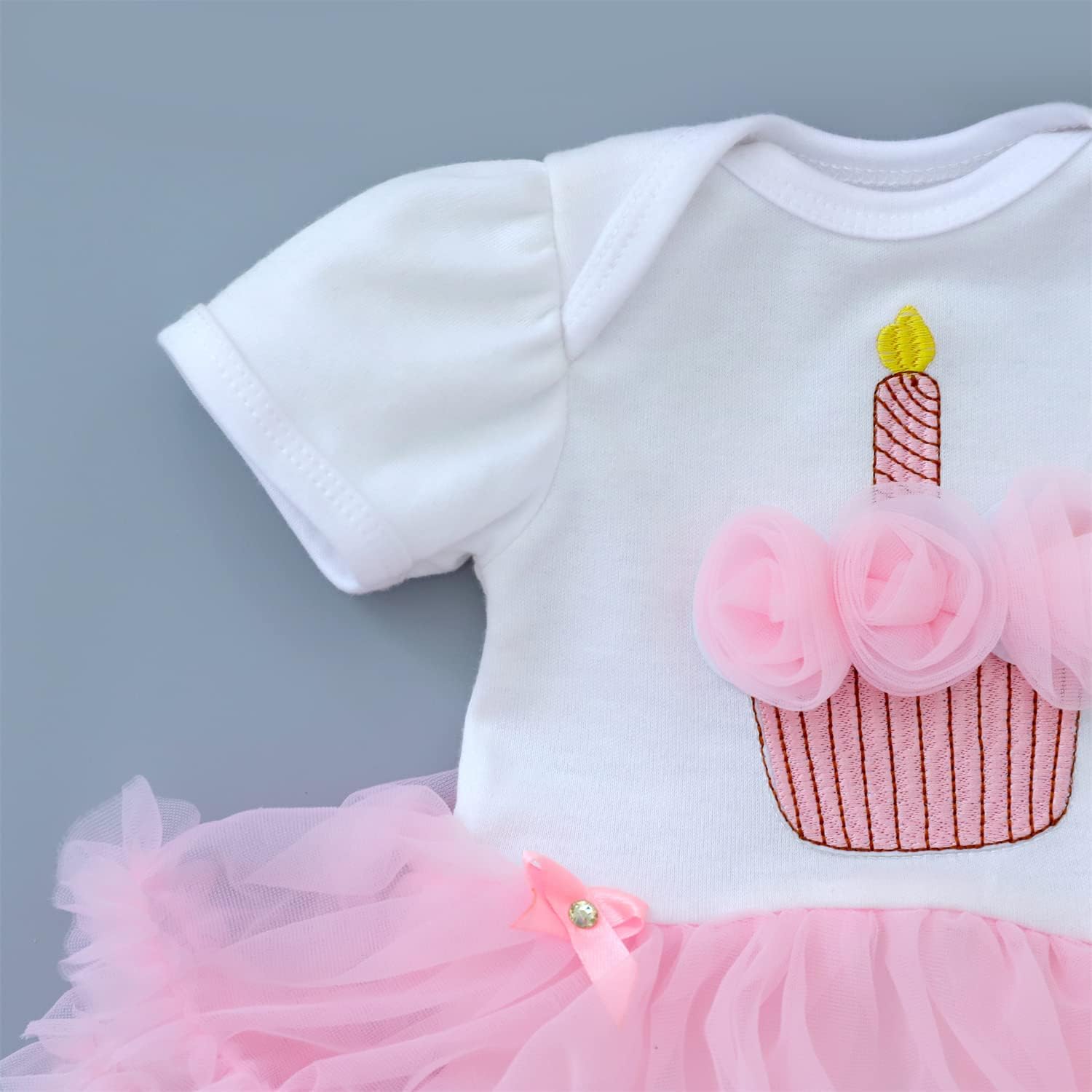 MAIHAO Reborn Baby Doll Pink Crown Dress
