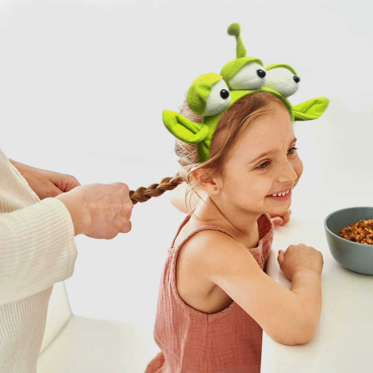 Green Alien Headband with Three Eyes for Girls Kids