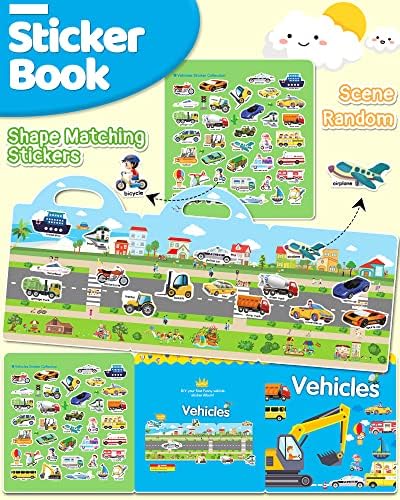 Benresive Reusable Sticker Book for Toddlers 2-4 Years