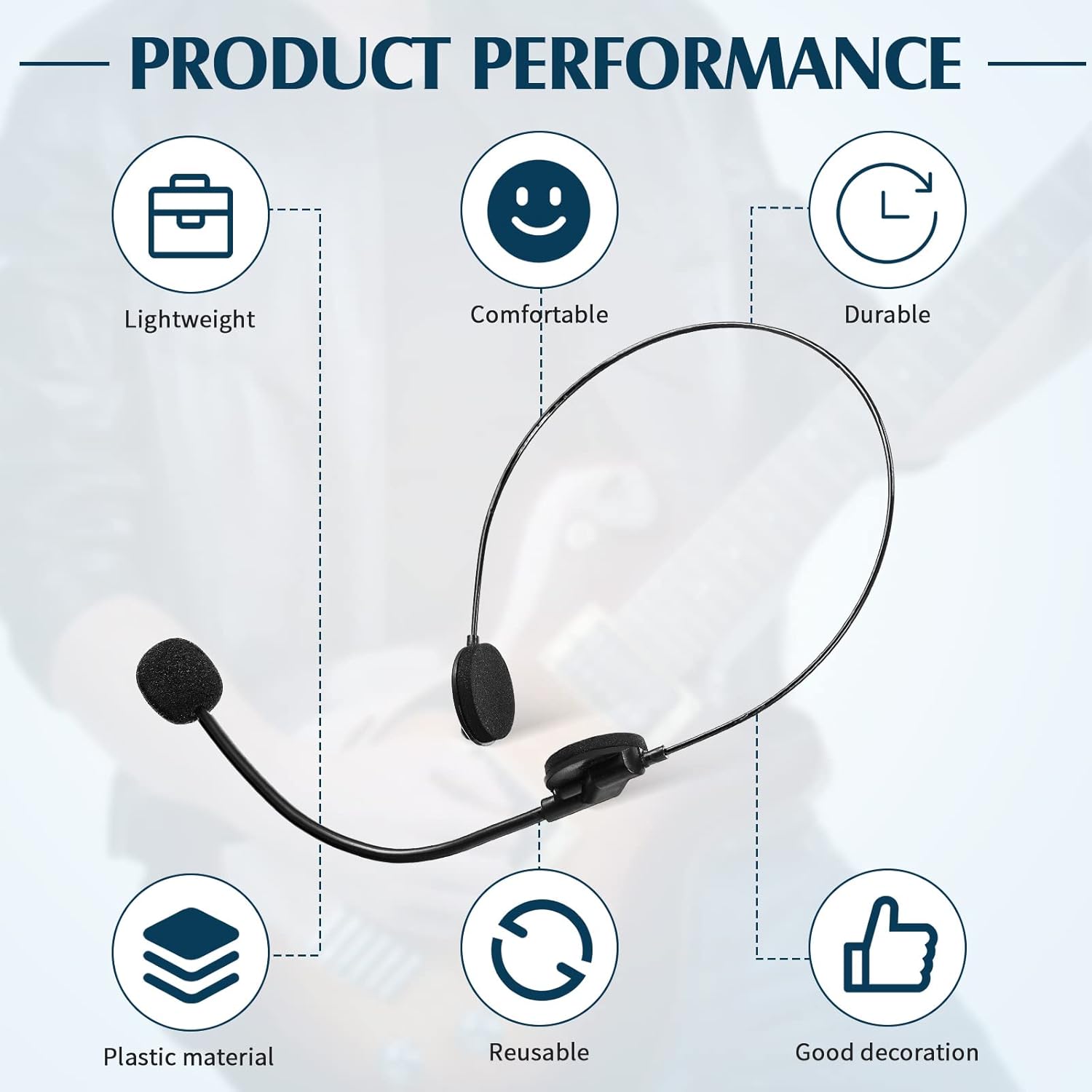 Zhanmai 4 Pcs Black Microphone Headset Costume Props