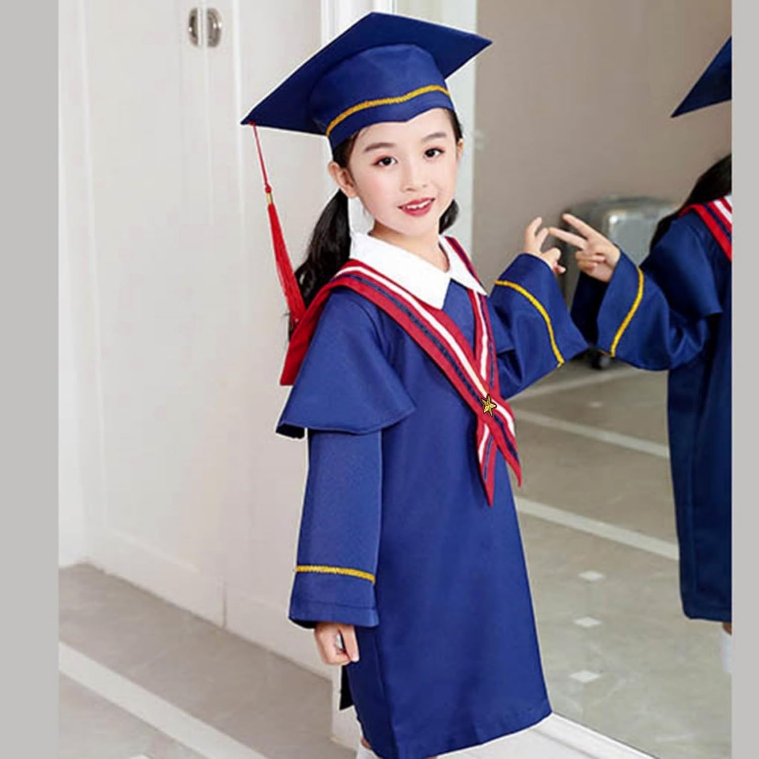 Kids Graduation Cap and Gown Set with Tassel for Unisex 2025