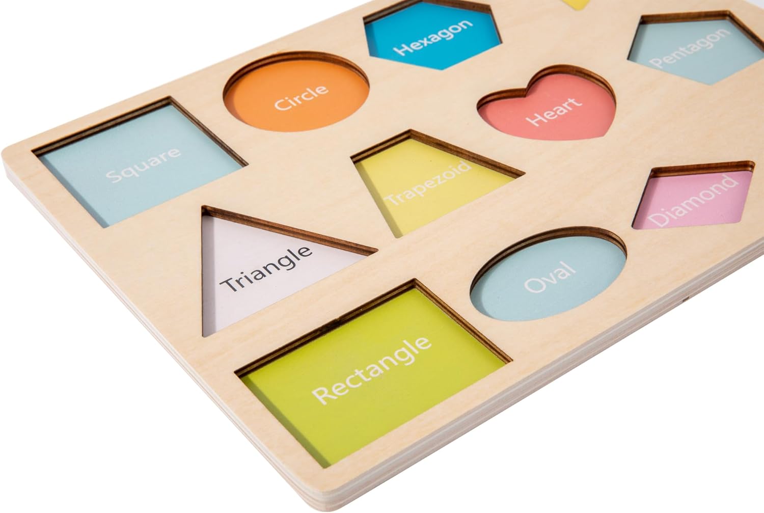 Adena Montessori Shape Peg Puzzle Set 12 Pieces