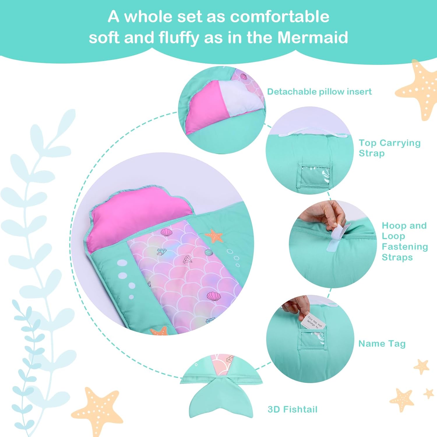 Cloele Toddler Nap Mat with Pillow and Blanket