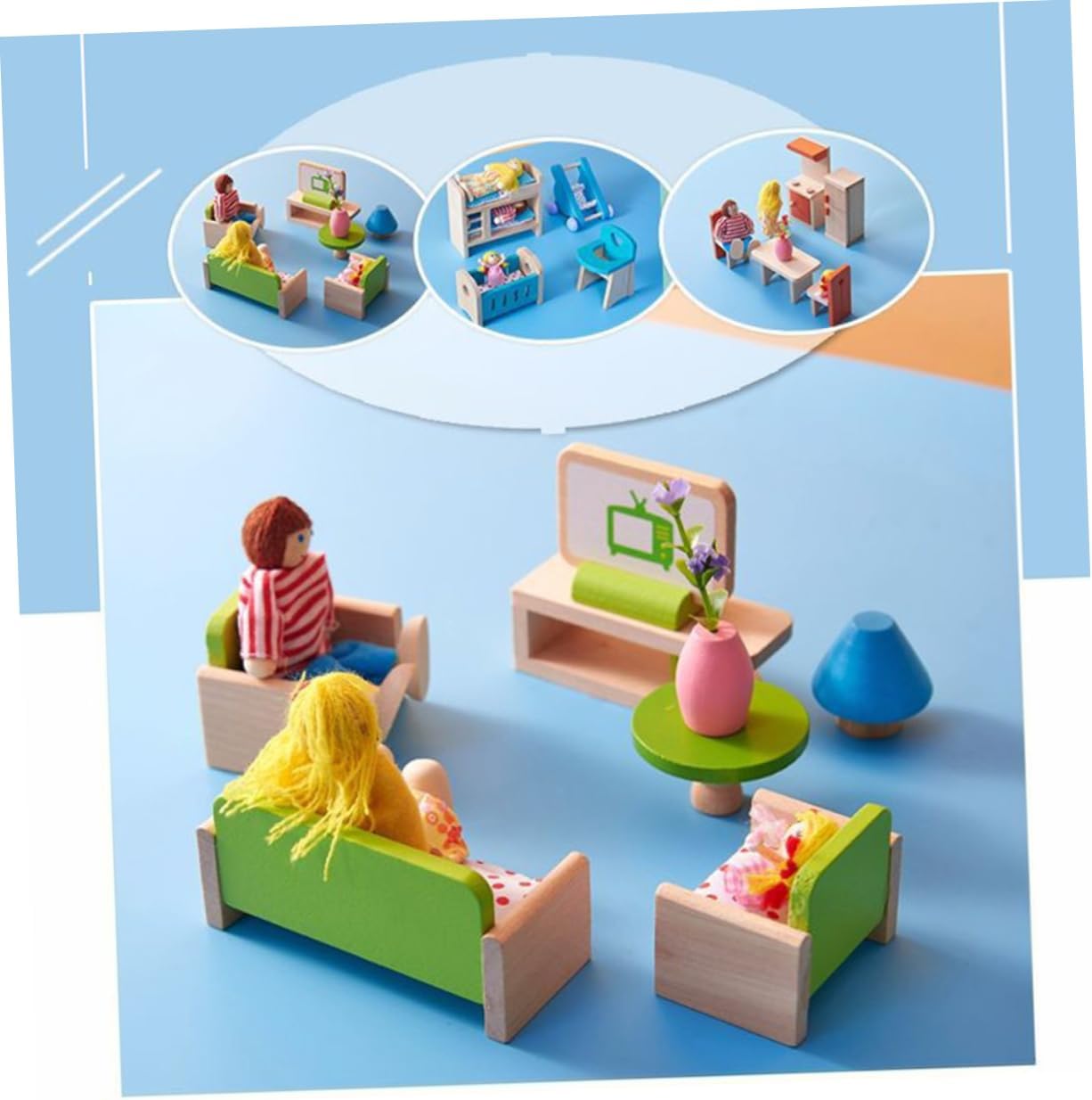 Gogogmee Educational Wooden Mini Furniture Set for Kids
