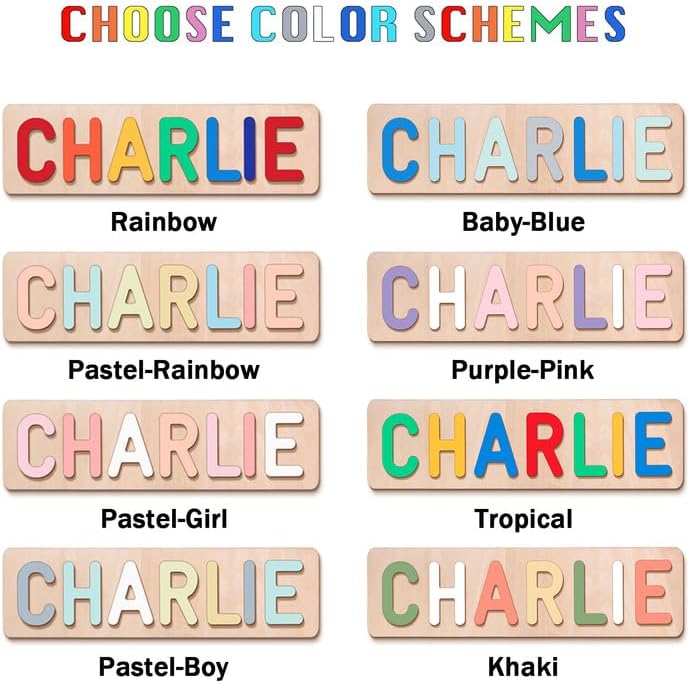 Personalized Wooden Name Puzzle for Toddlers 1-3 1