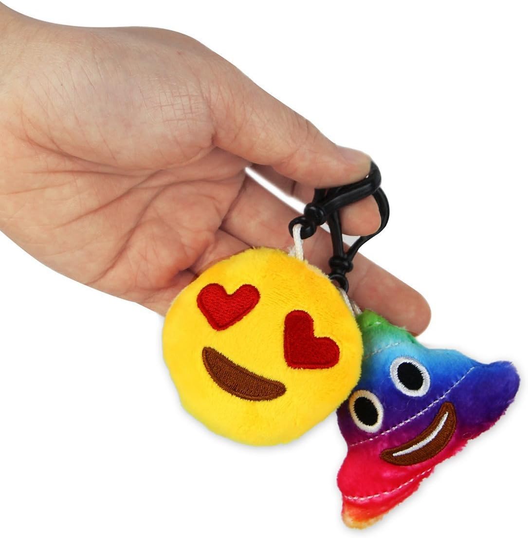 Dreampark 64 Pack Mini Plush Emoticon Keychains