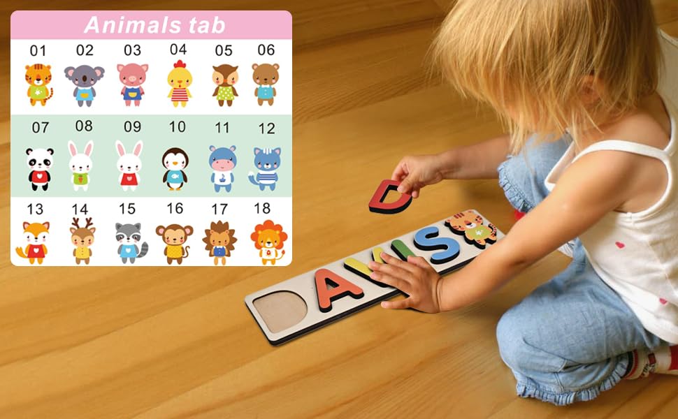 Vnque Personalized Wooden Name Puzzles for Kids 1