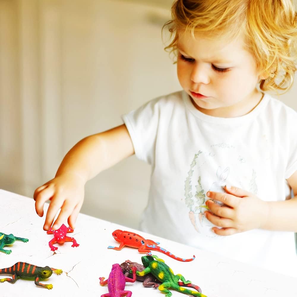 10PCS Color Changing Lizard Figurines for Kids