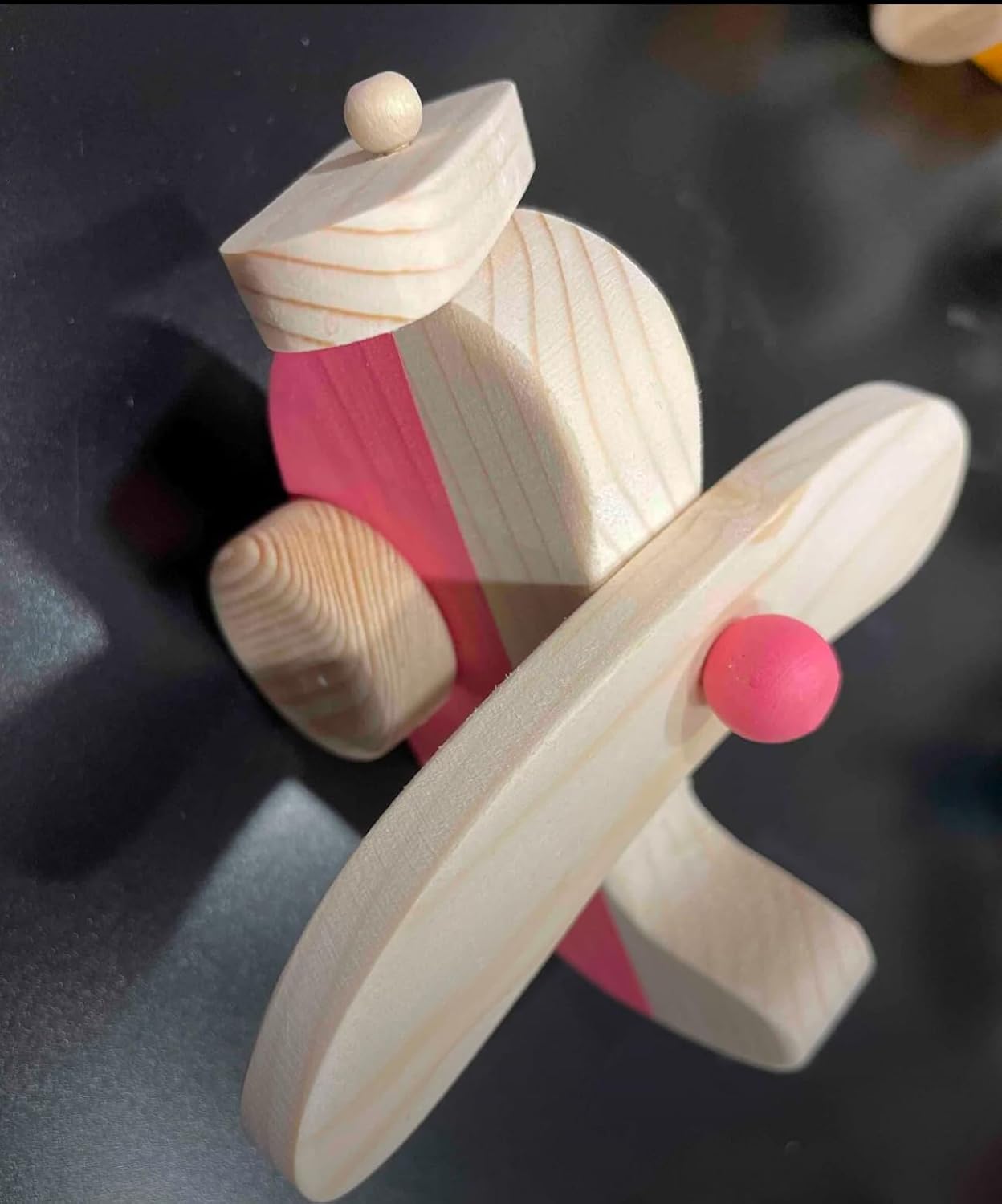 Wooden Airplane Toy for Toddlers Safe and Handmade