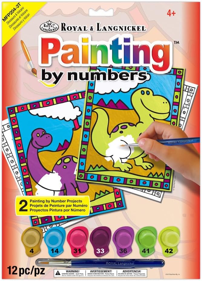 Royal Langnickel Paint by Number Kit - Dinosaurs Volcano 2Pkg