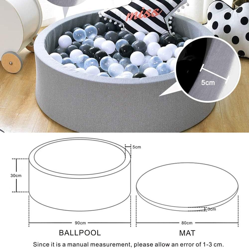 LA FEIER Foam Ball Pit with 200 Balls - Grey