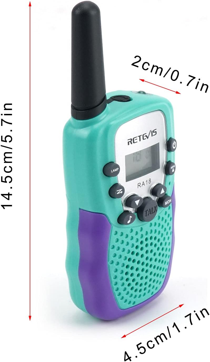 Retevis RA18 Walkie Talkie Set for Kids 6-12 Years Old Green