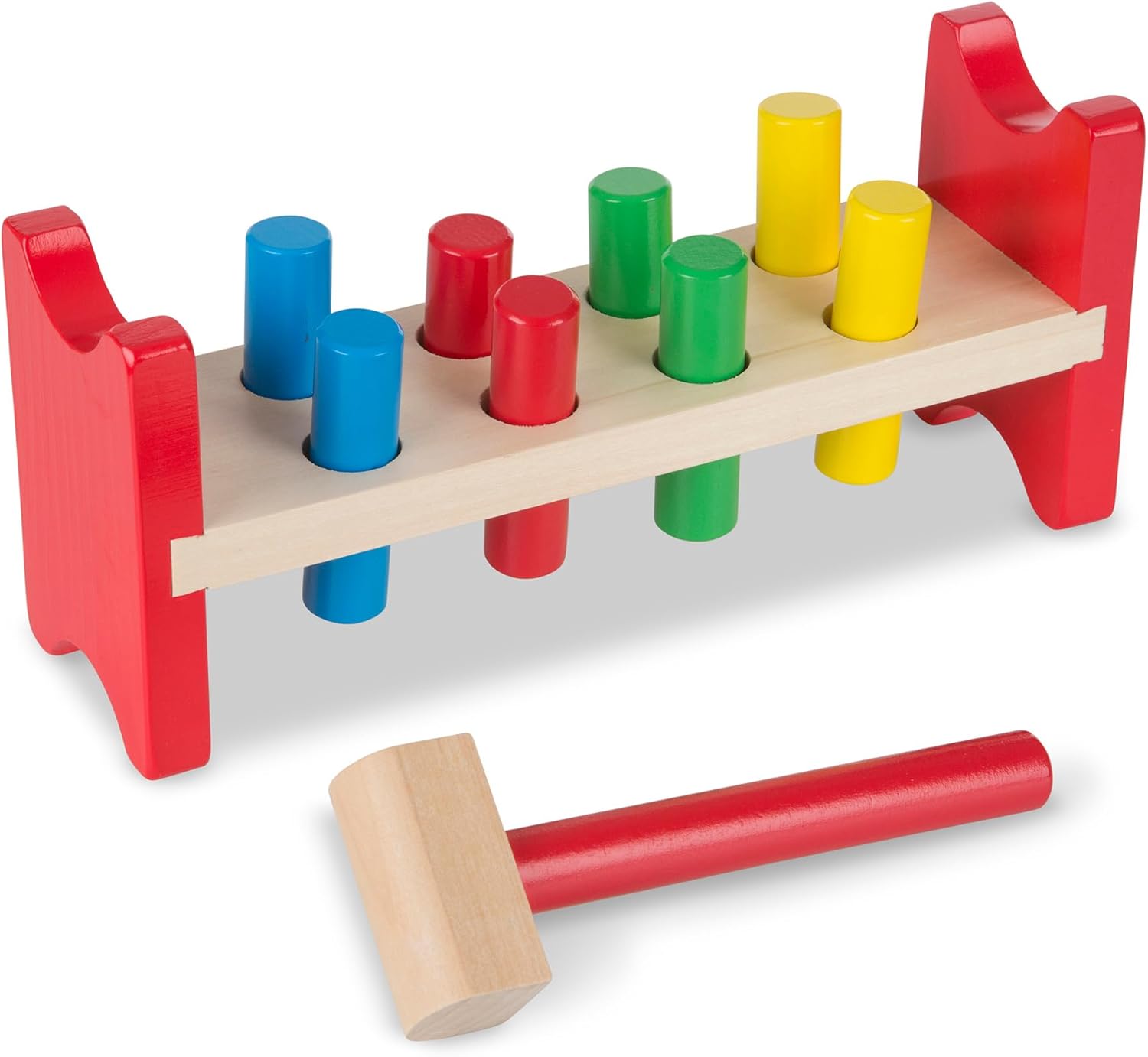 Melissa Doug Deluxe Wooden Pound-A-Peg Toy With Hammer 1