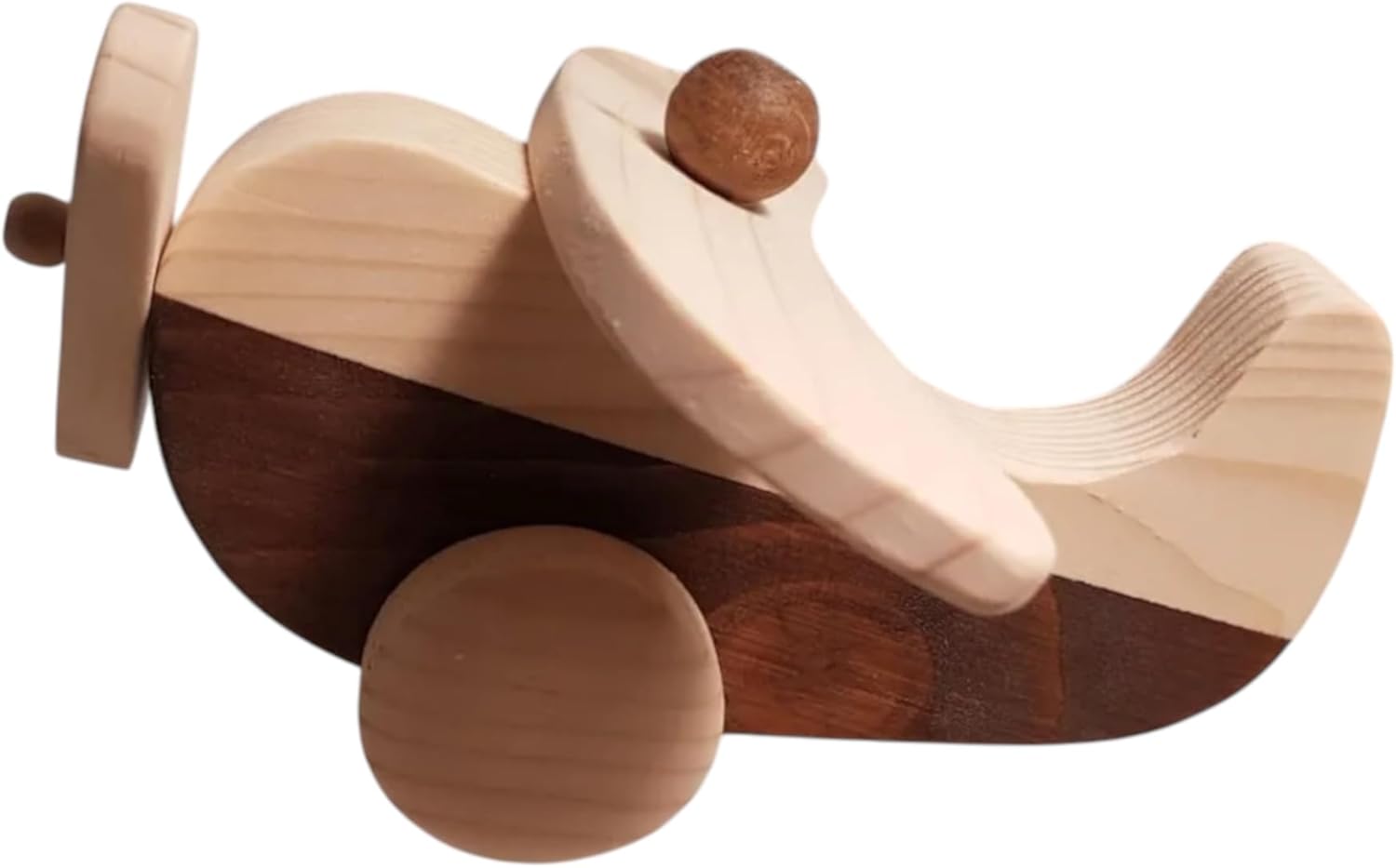 Wooden Airplane Toy for Toddlers Natural Handmade