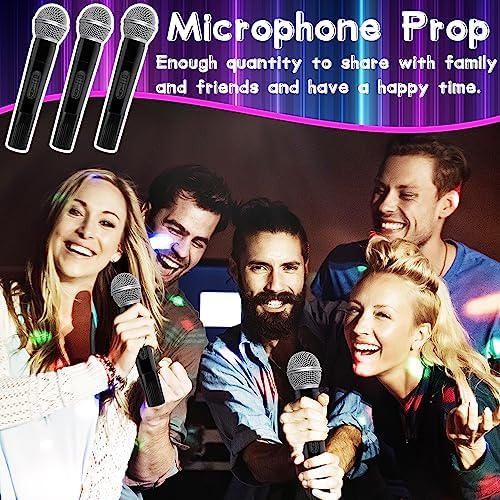 3PCS Fake Microphone Toy for Kids - Halloween Birthday Karaoke Costume Prop