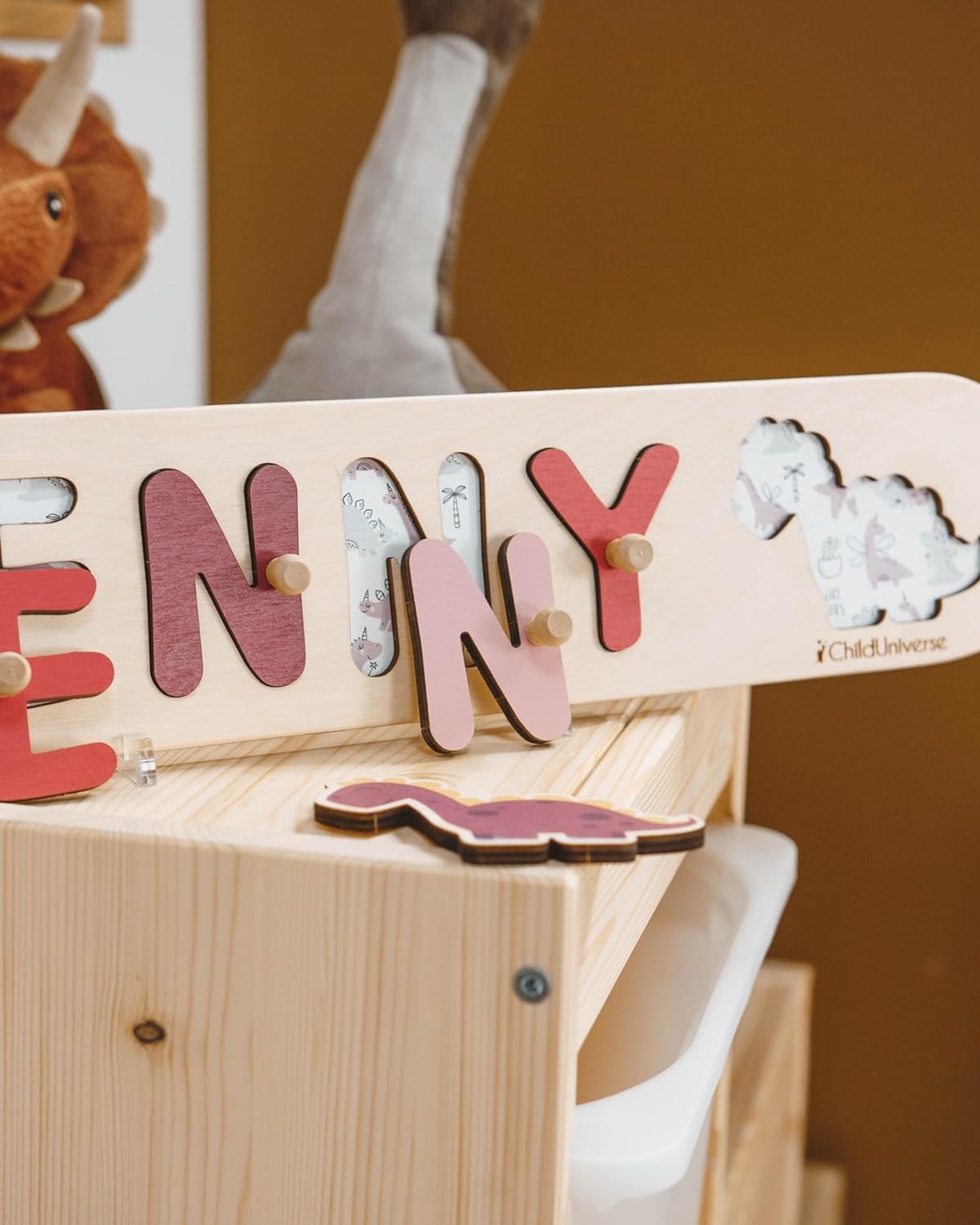 Personalized Wooden Name Puzzle for Kids 1-3 Years Old