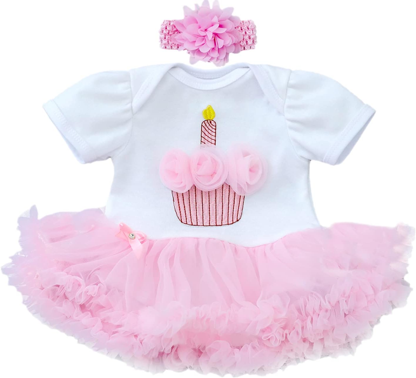 MAIHAO Reborn Baby Doll Pink Crown Dress