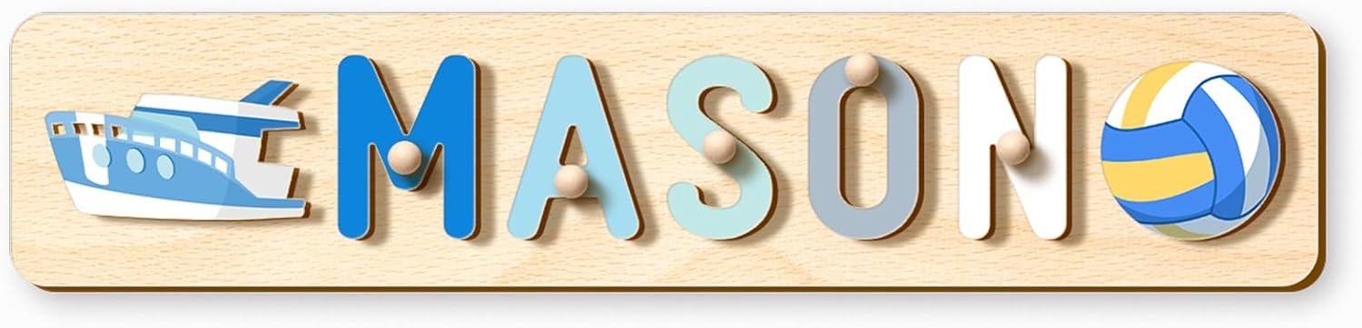 Customizedbee Personalized Wooden Name Puzzle for Toddlers
