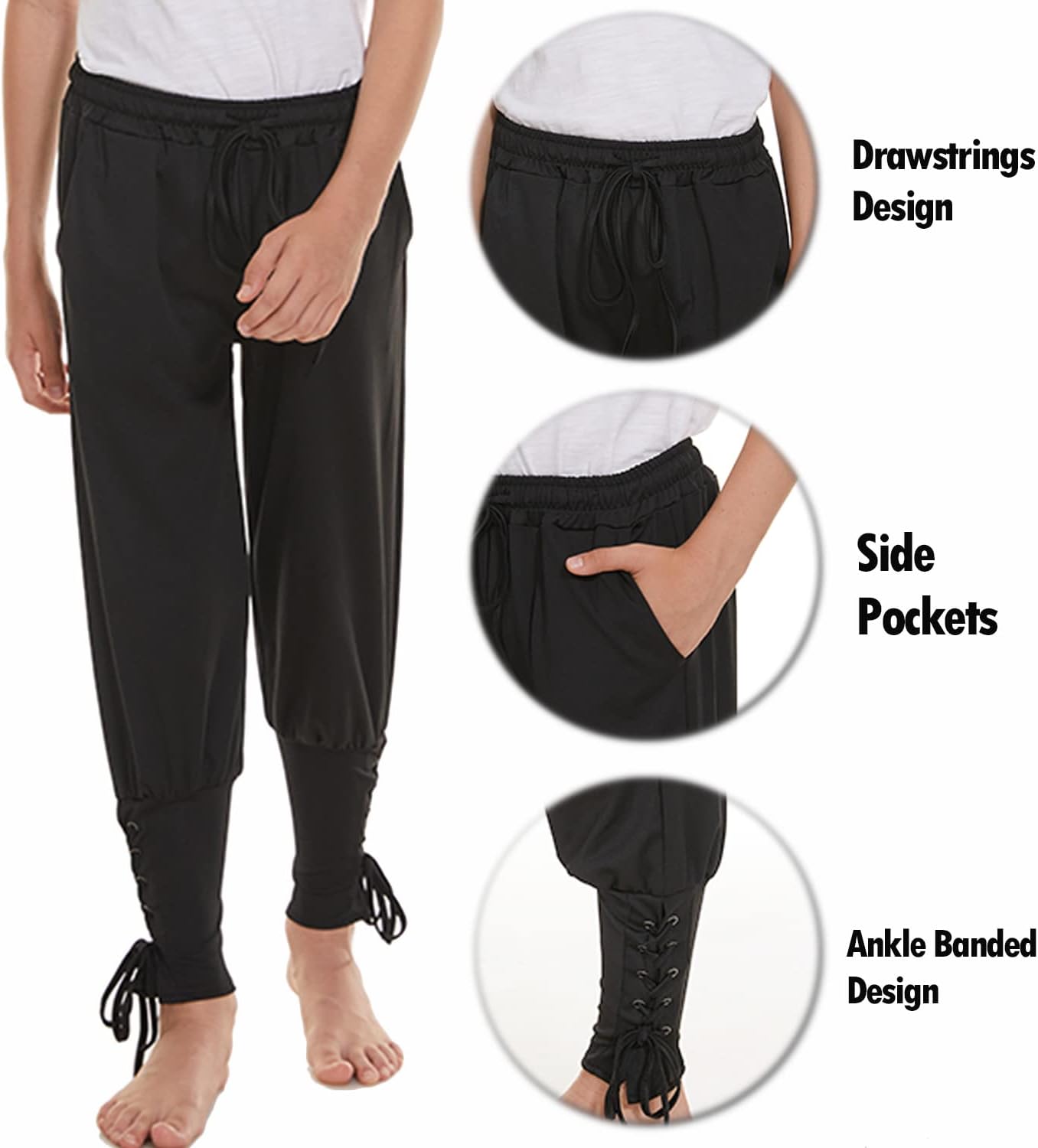 WISHU Medieval Pirate Pants for Boys Kids Halloween Costume