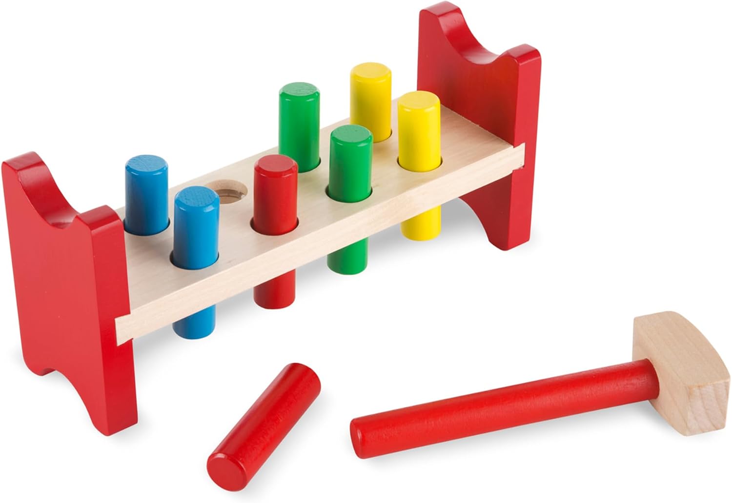 Melissa Doug Deluxe Wooden Pound-A-Peg Toy With Hammer 1