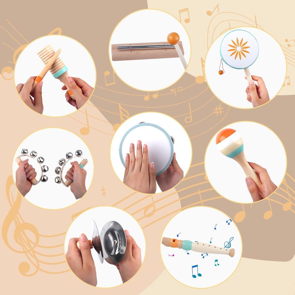 Aliex 8 in 1 Montessori Musical Toy for Toddlers 1-3