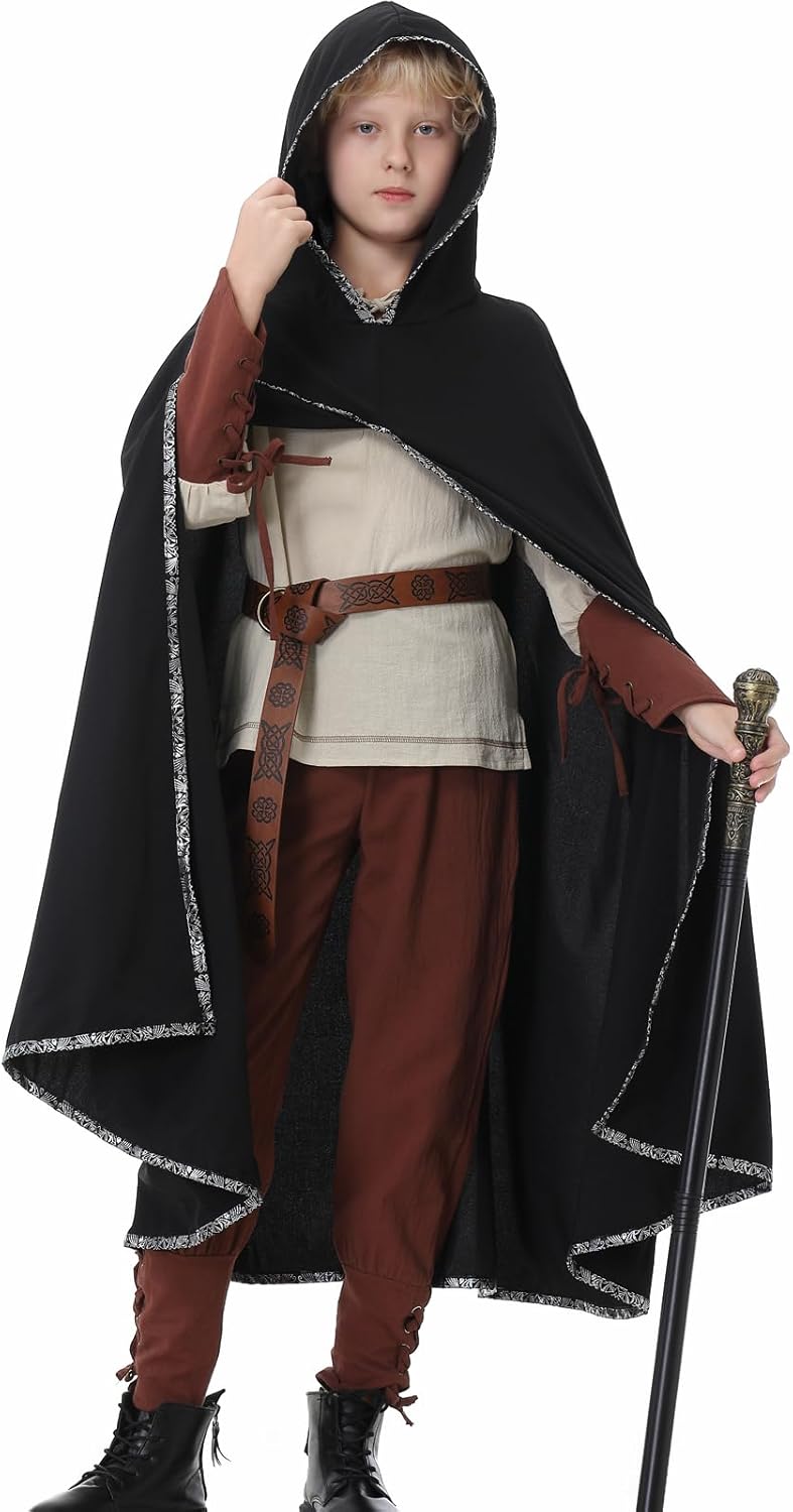 Ezuwail Boys Medieval Viking Costume Set for Halloween and Role Play