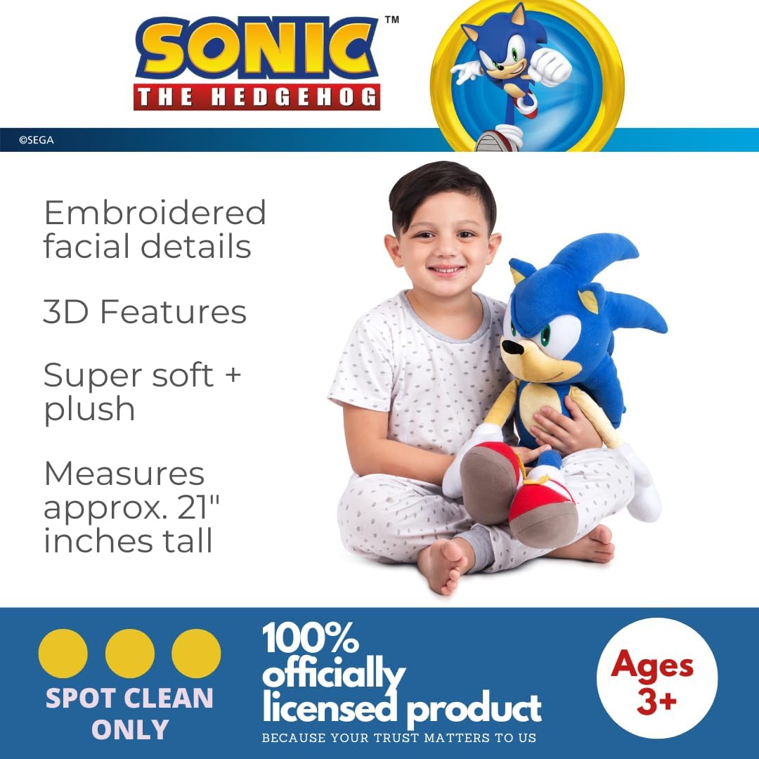 Franco Sonic The Hedgehog Plush Cuddle Pillow Buddy 1